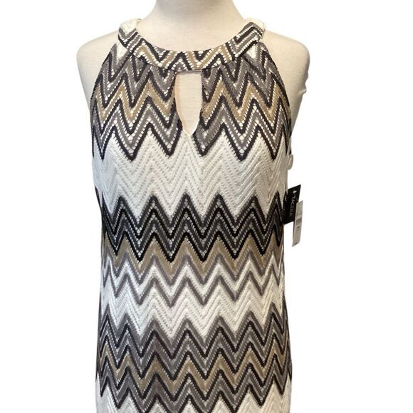NWT Tacera Chevron Lined Dress Size Large - Picture 3 of 10
